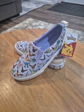 Pokemon Kids' Lavender Eevee Pattern Slip-On Shoes Girls Size 3